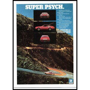 1975 Oldsmobile Starfire Hatchback Vintage Print Ad Windy Coastal Road Wall Art